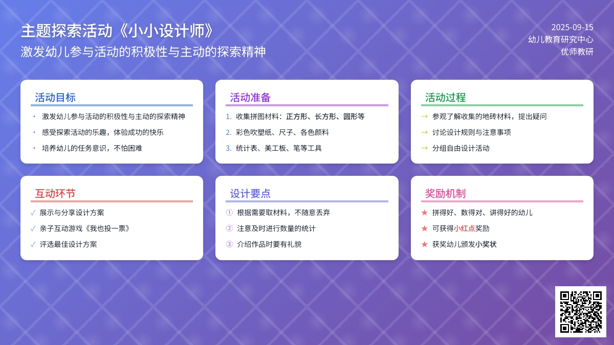 幼儿园大班主题活动：《小小设计师》