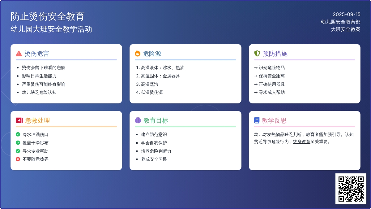 幼儿园大班安全教案《防止烫伤》含反思