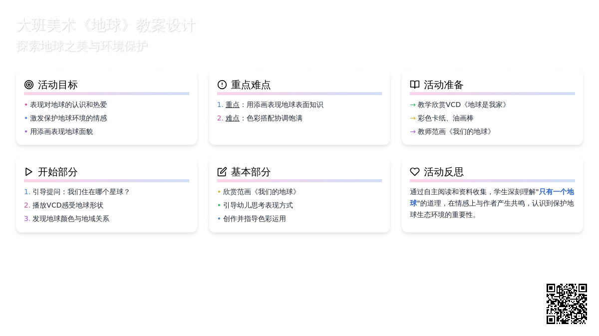 幼儿园大班美术教案《地球》含反思