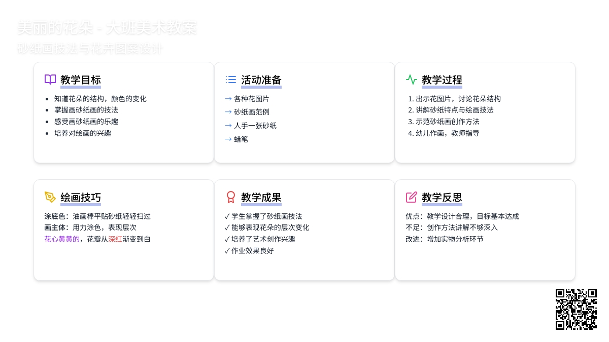 大班美术教案《美丽的花朵》含反思