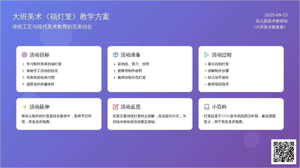 幼儿园大班美术教案《福灯笼》含反思