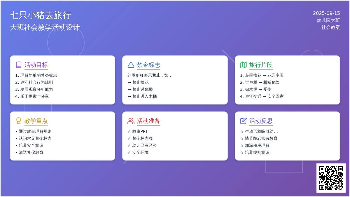 大班社会教案《七只小猪去旅行》含反思