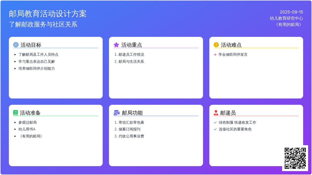 幼儿园大班社会活动：有用的邮局