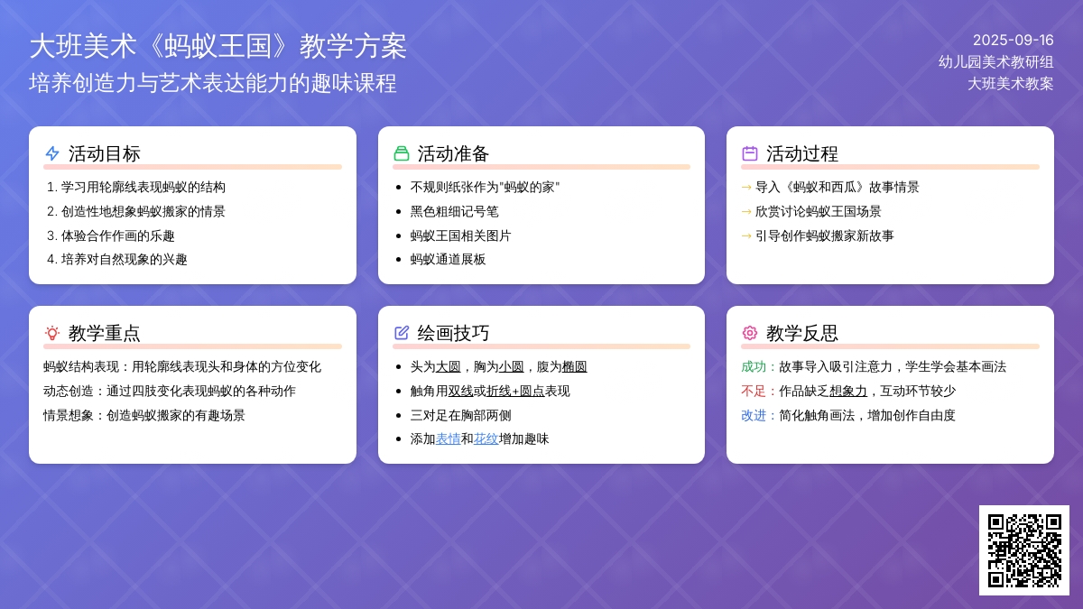大班美术教案《蚂蚁王国》含反思