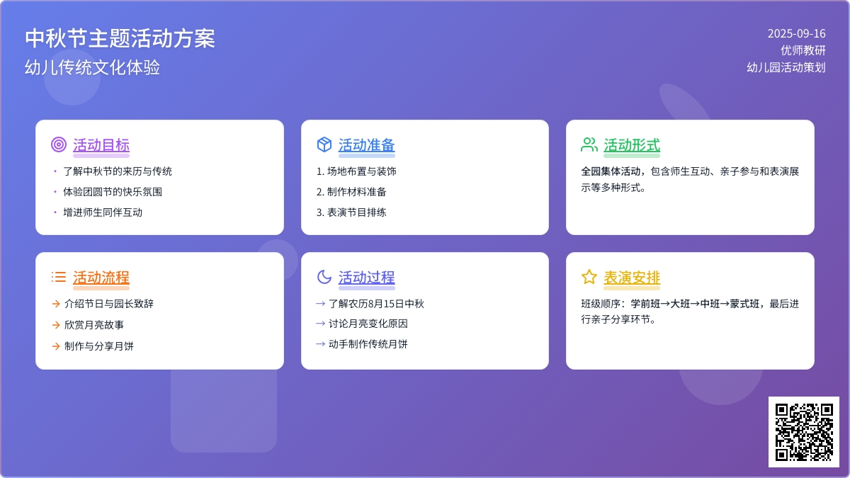 幼儿园中秋节活动策划方案