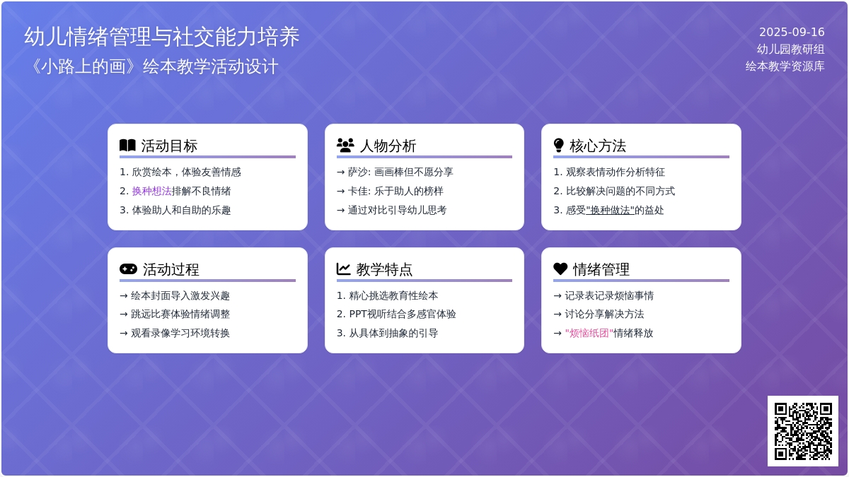 幼儿园大班社会活动：小路上的画