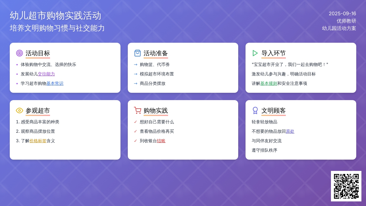 幼儿园大班社会活动：逛超市
