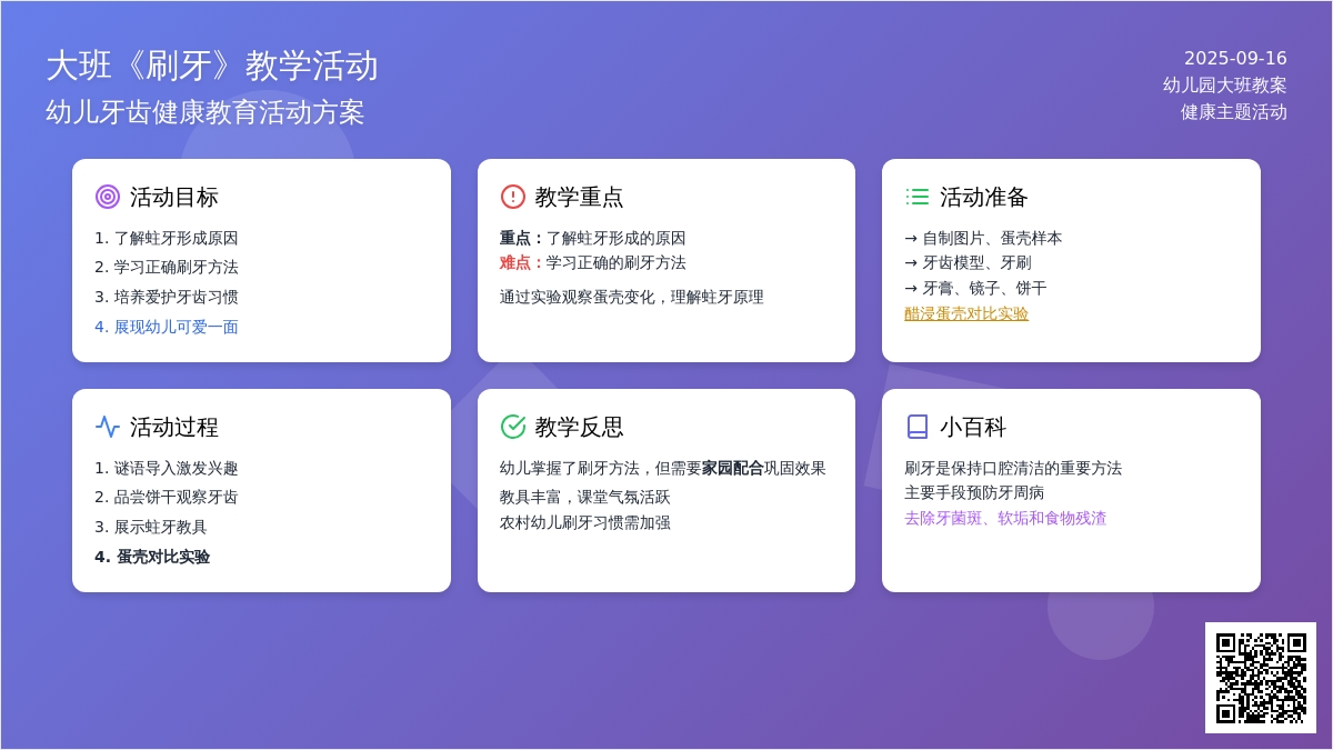 幼儿园大班教案《刷牙》含反思