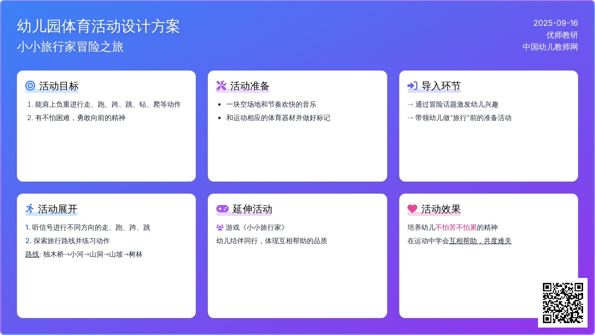 体育活动设计――小小旅行家
