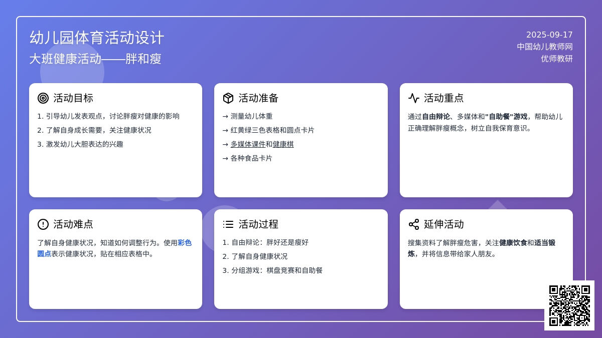 幼儿园大班体育优秀教案――胖和瘦
