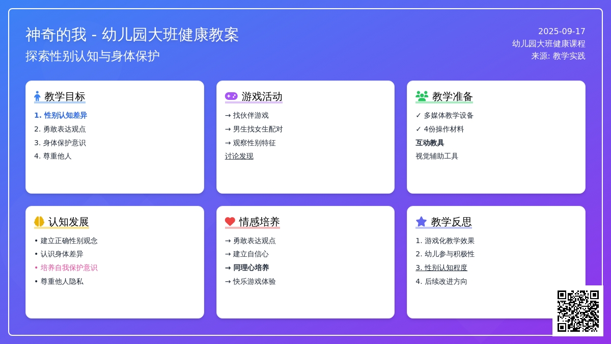 幼儿园大班健康教案《神奇的我》含反思