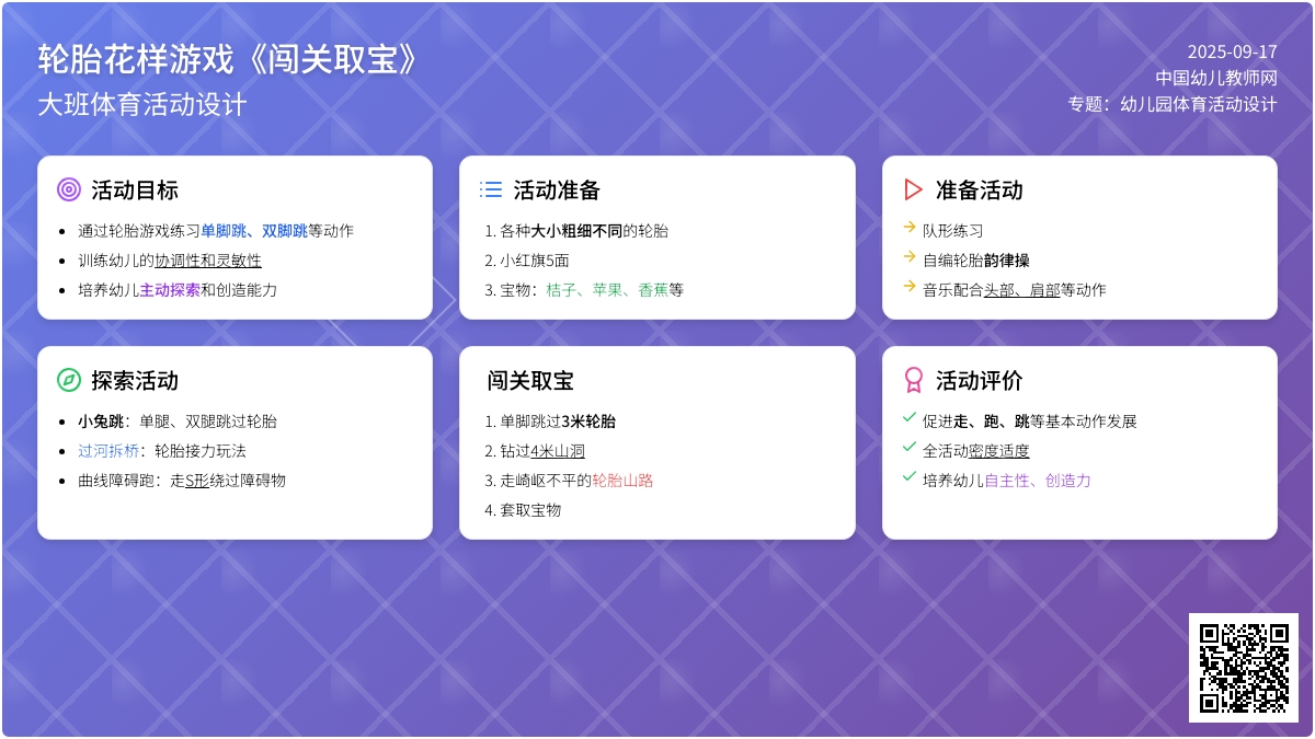 大班体育活动设计――轮胎花样游戏