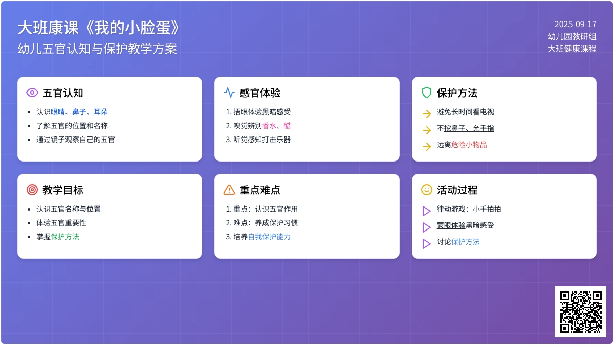 大班健康课教案《我的小脸蛋》