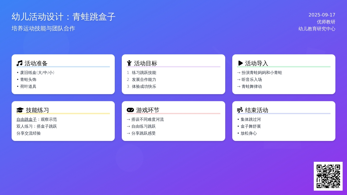 幼儿园大班健康活动：小青蛙跳过河