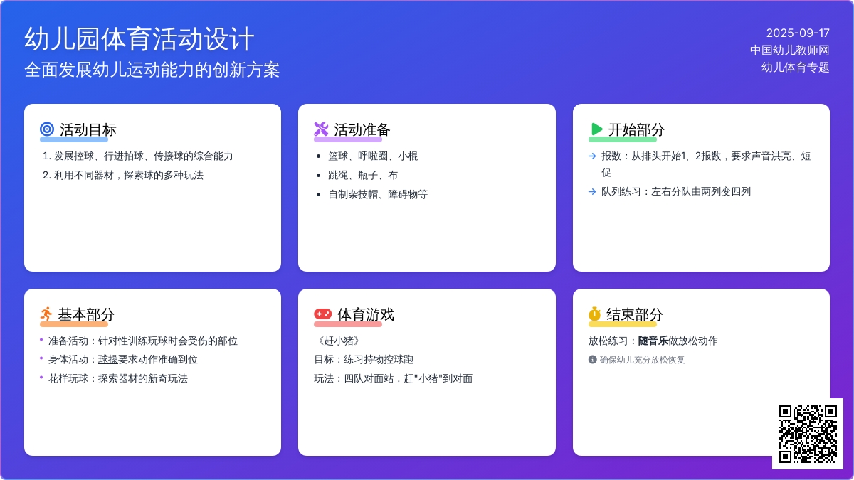 幼儿园大班体育教案：好玩的皮球