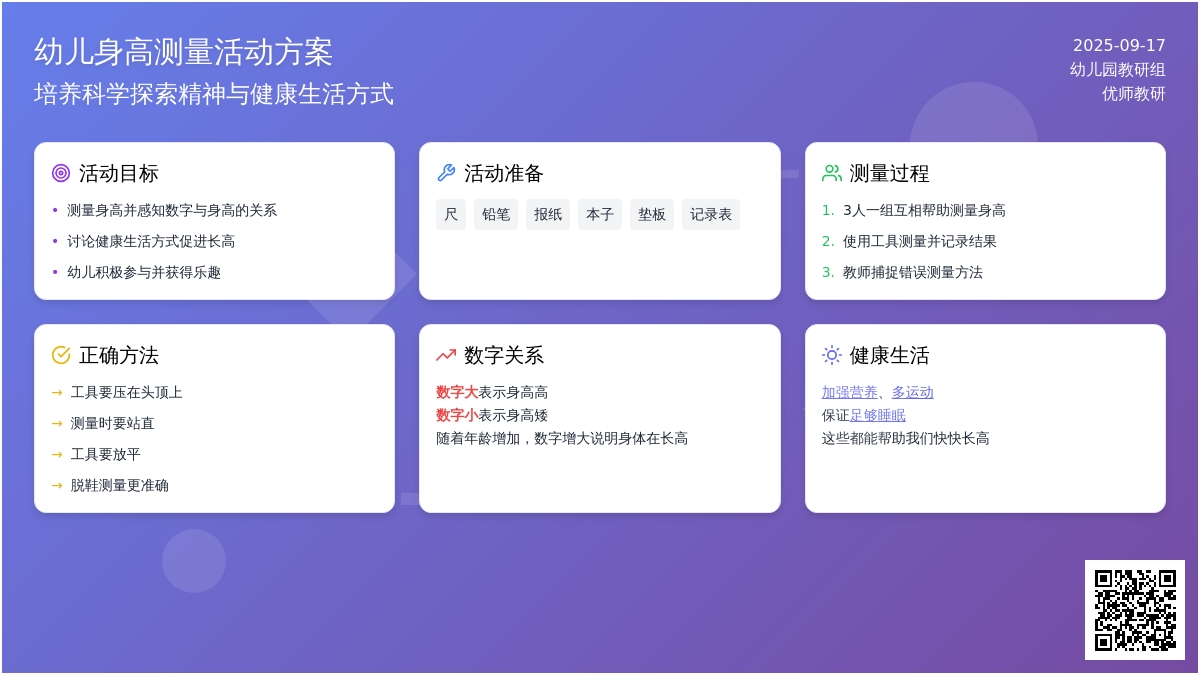 幼儿园大班健康教案：看谁长高了