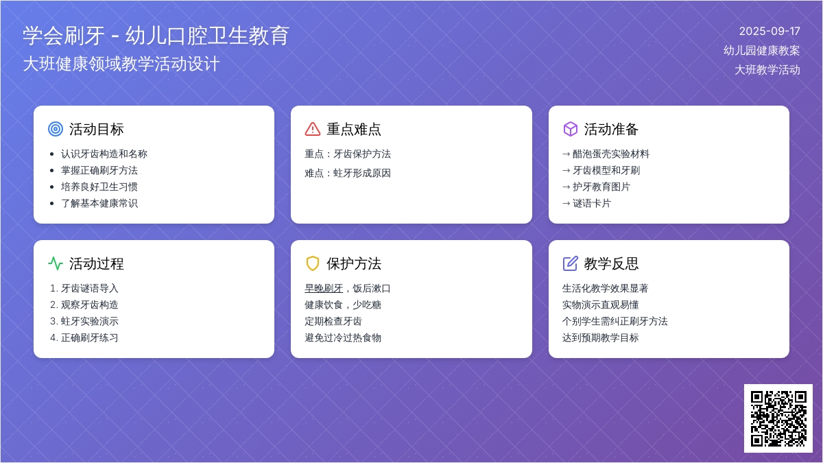 幼儿园大班健康领域教案《学会刷牙》含反思