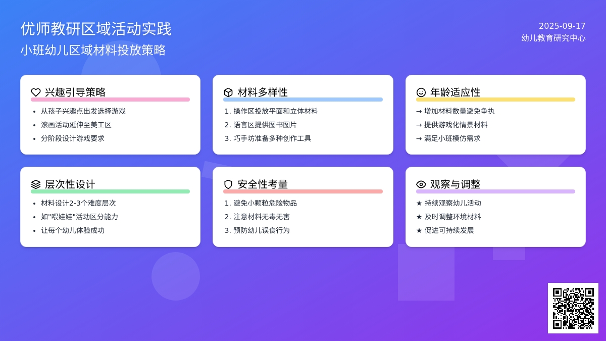 幼儿园小班区域活动中材料的投放