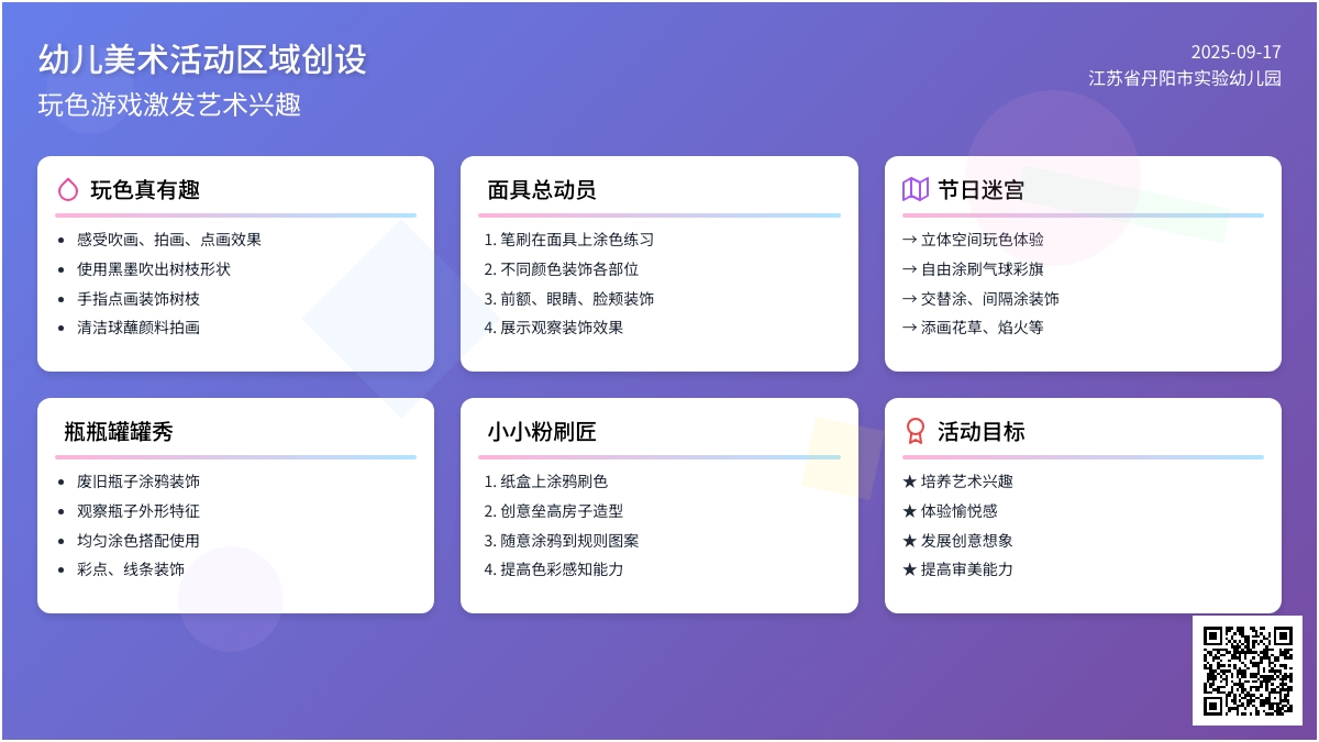幼儿园小班玩色区域活动设计：小小画笔 多彩世界