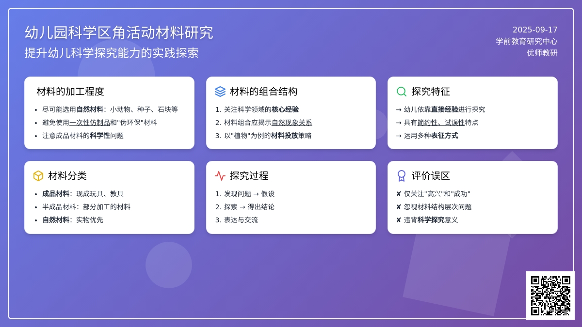 幼儿园科学区角活动材料设置三议