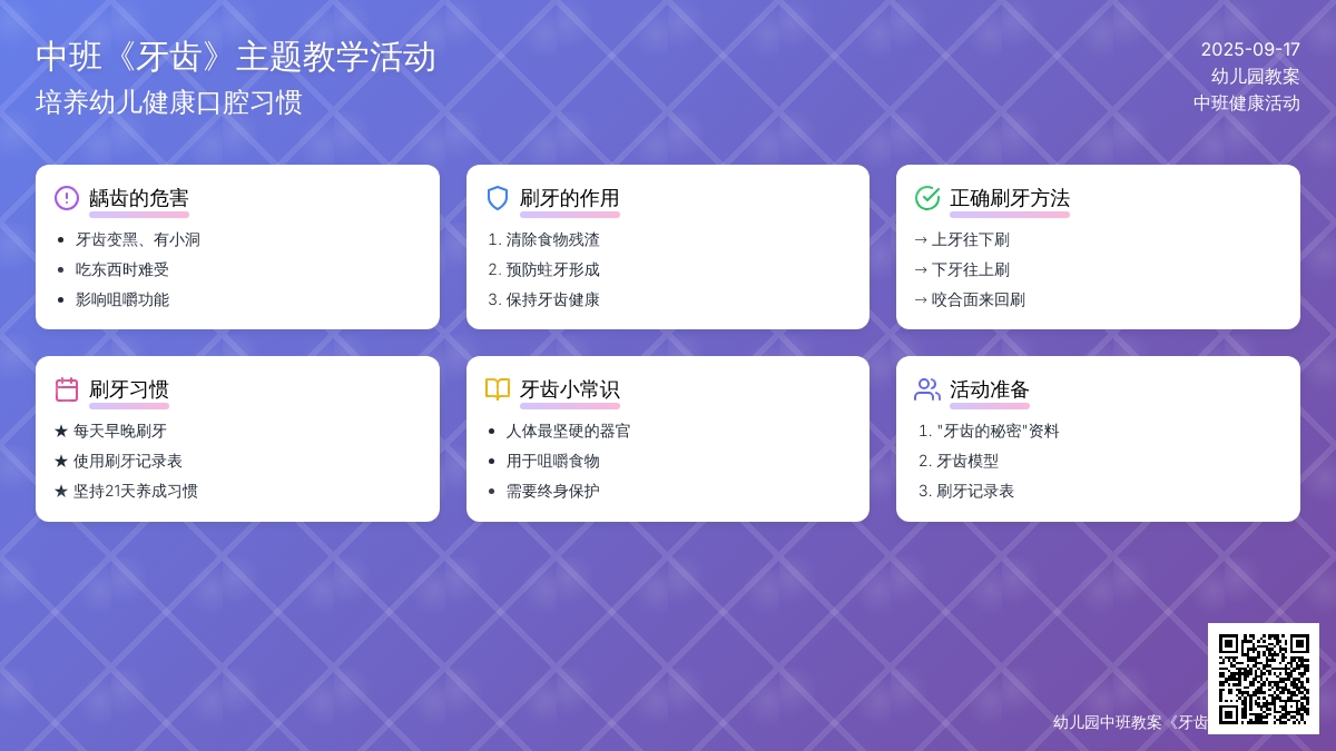 幼儿园中班教案《牙齿》