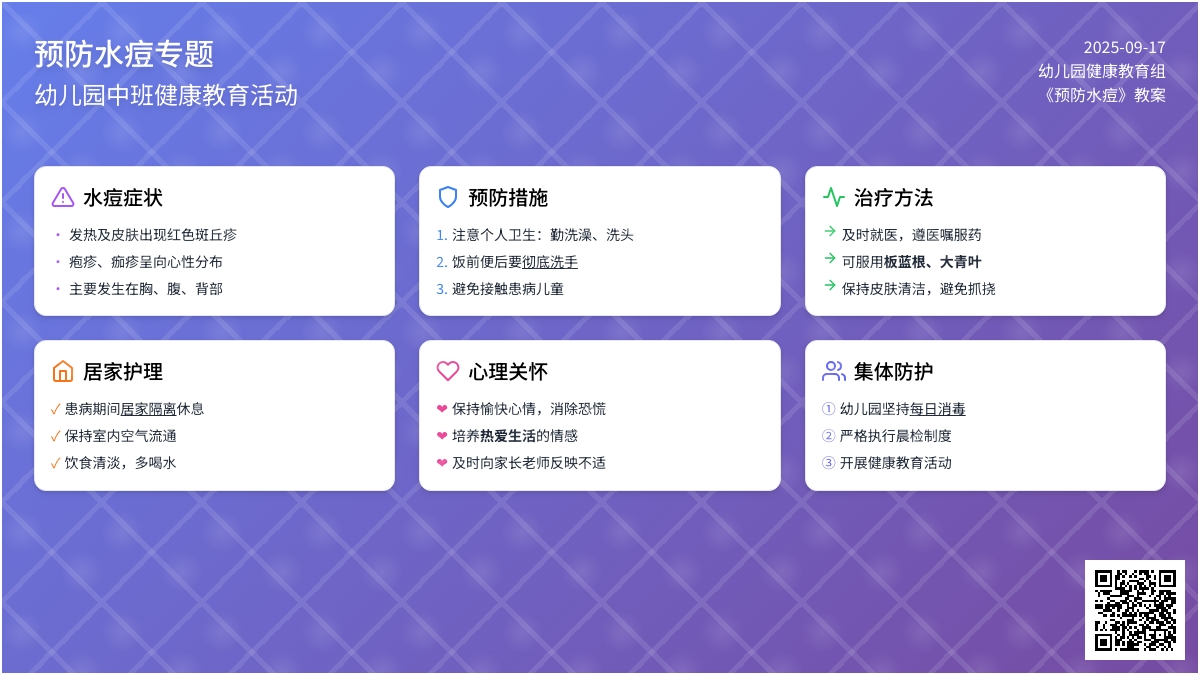 幼儿园中班教案《预防水痘》