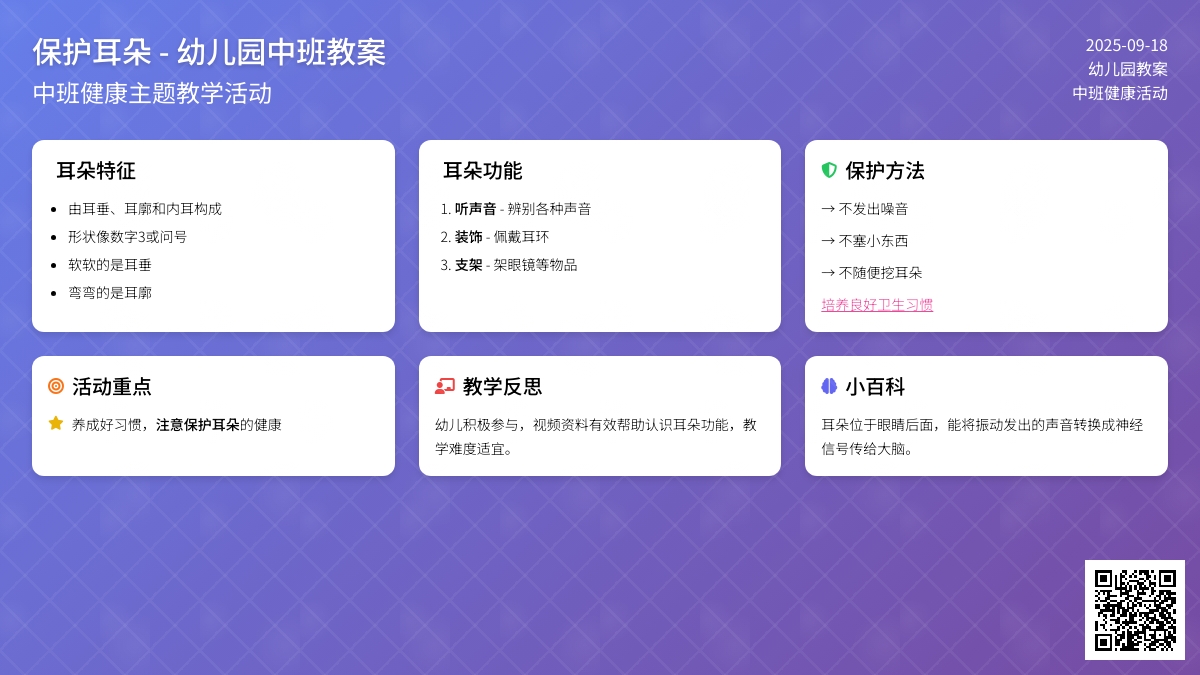 幼儿园中班教案《保护耳朵》含反思