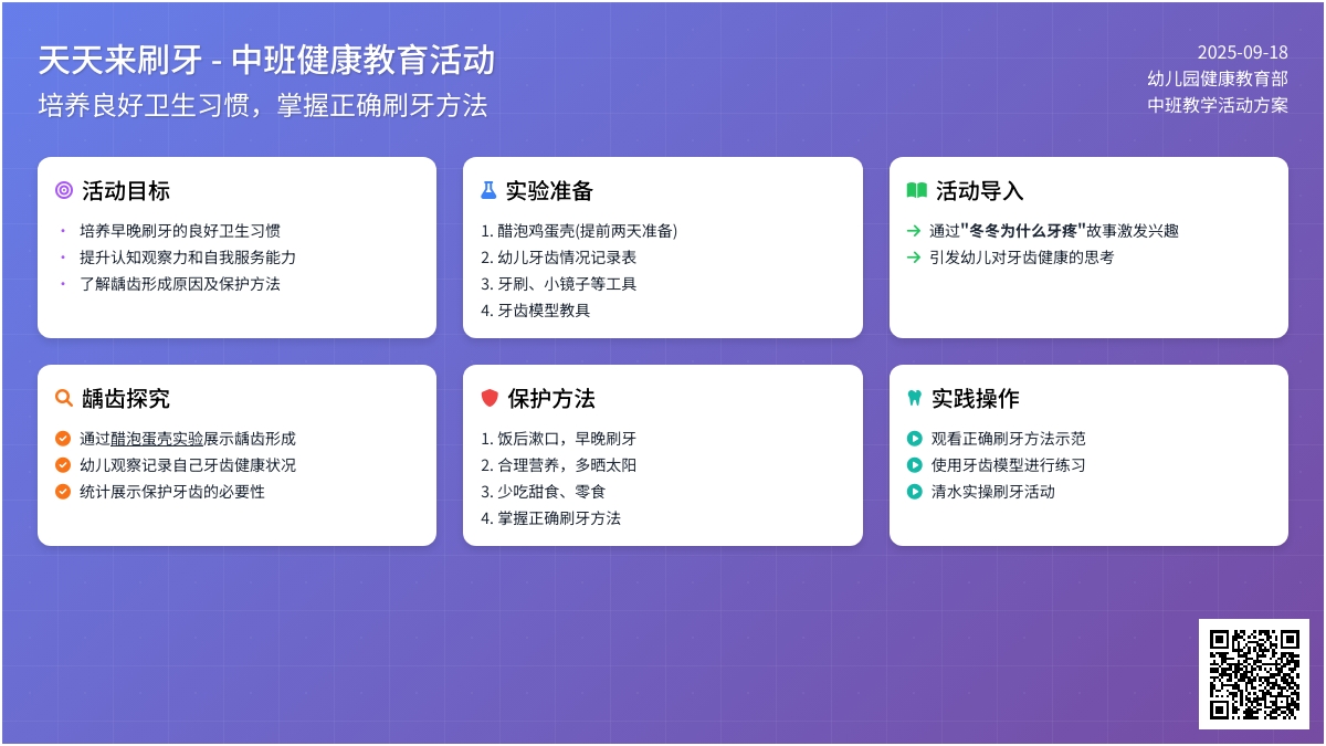 幼儿园中班教案《天天来刷牙》
