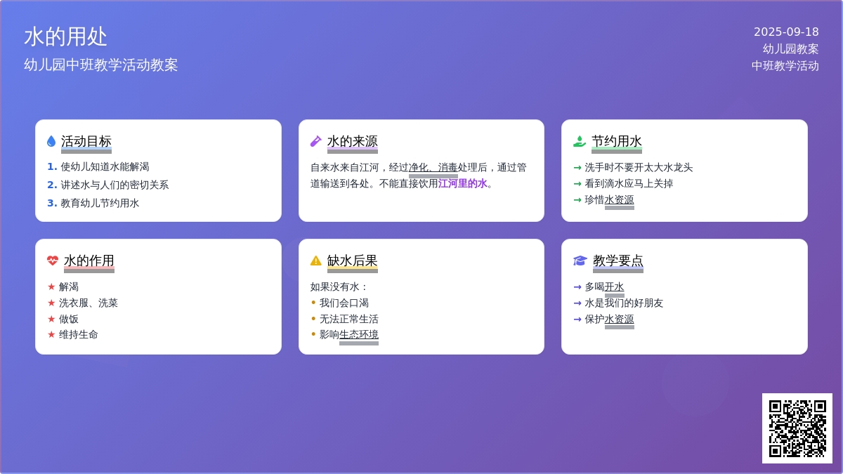 幼儿园中班教案《水的用处》