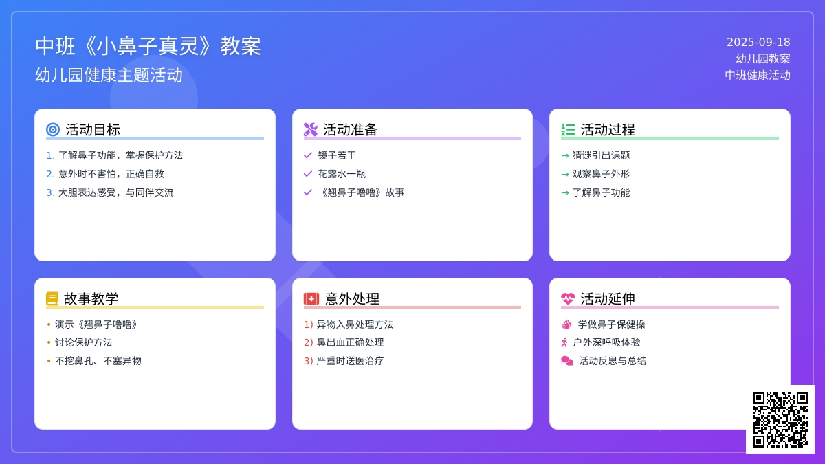 幼儿园中班教案《小鼻子真灵》含反思