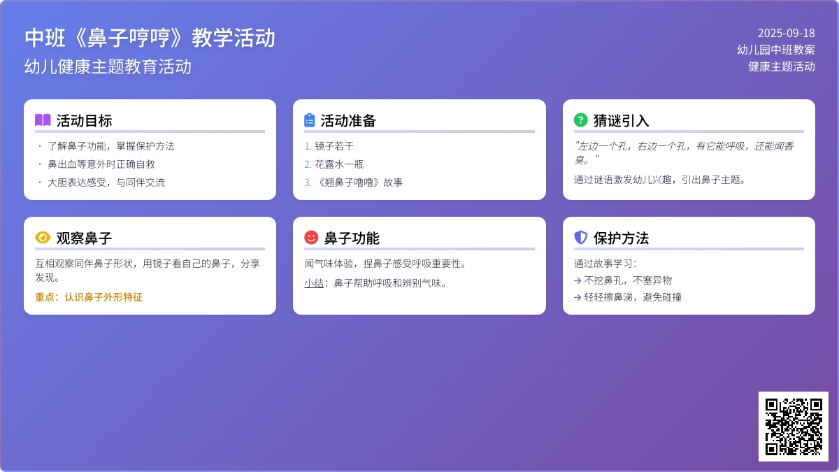 幼儿园中班教案《鼻子哼哼》