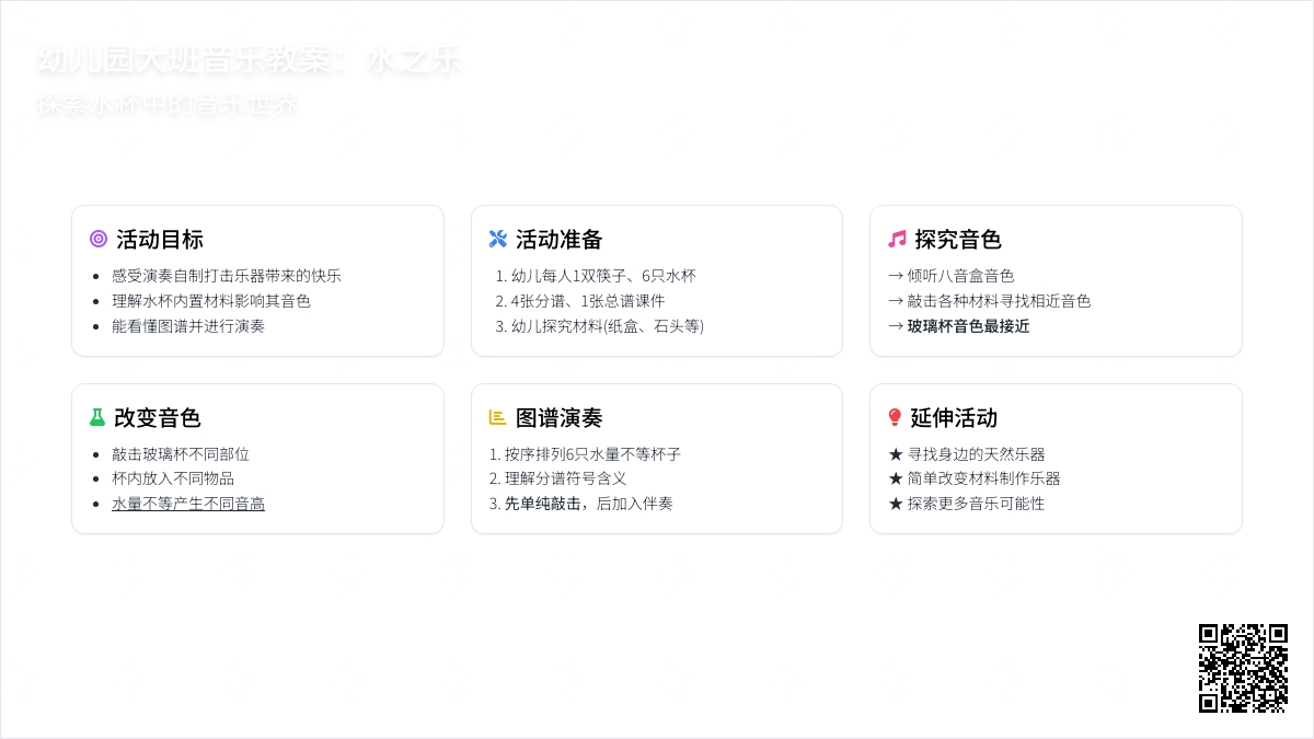 幼儿园大班音乐优秀教案：水之乐