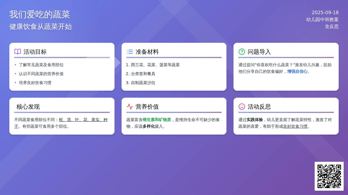 幼儿园中班教案《我们爱吃的蔬菜》含反思