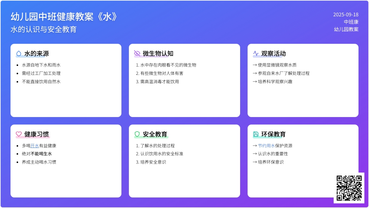 幼儿园中班健康教案《水》含反思
