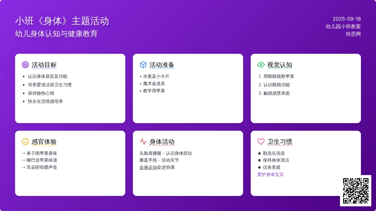 幼儿园小班教案《身体》