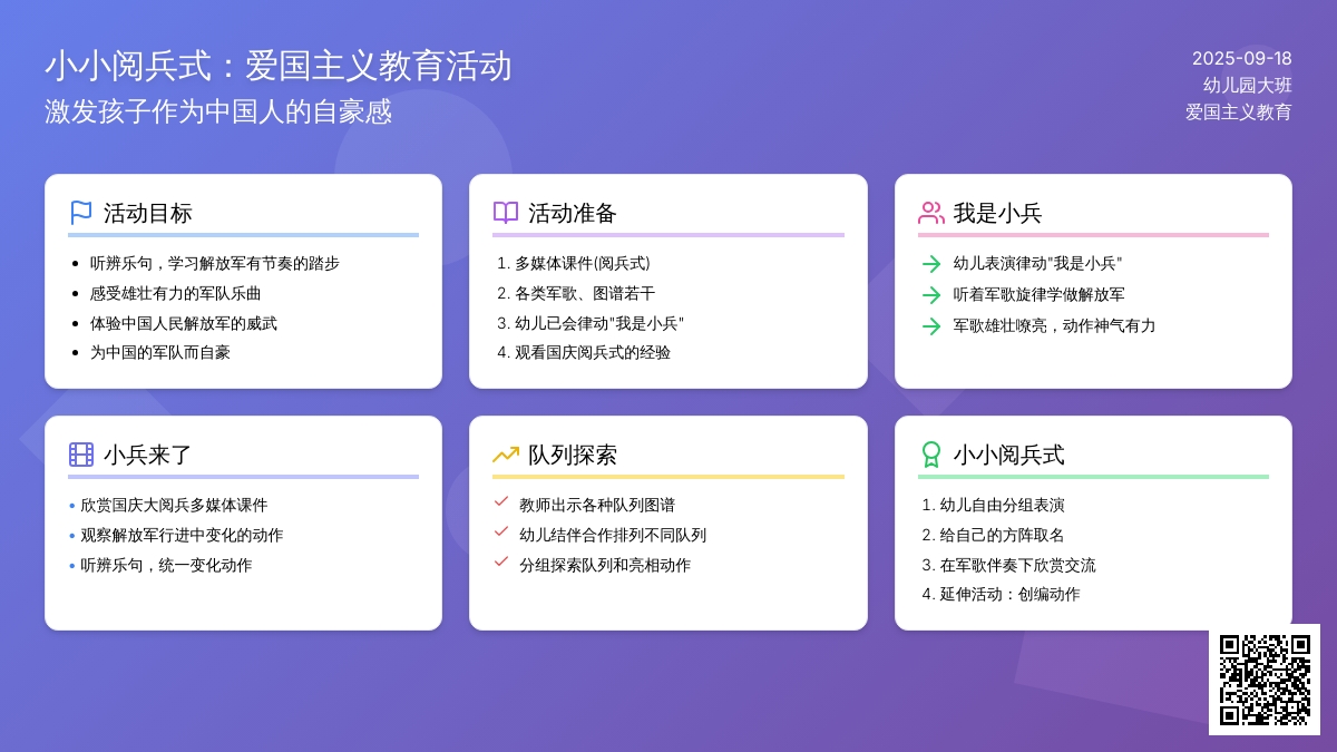 幼儿园大班学习活动：小小阅兵式