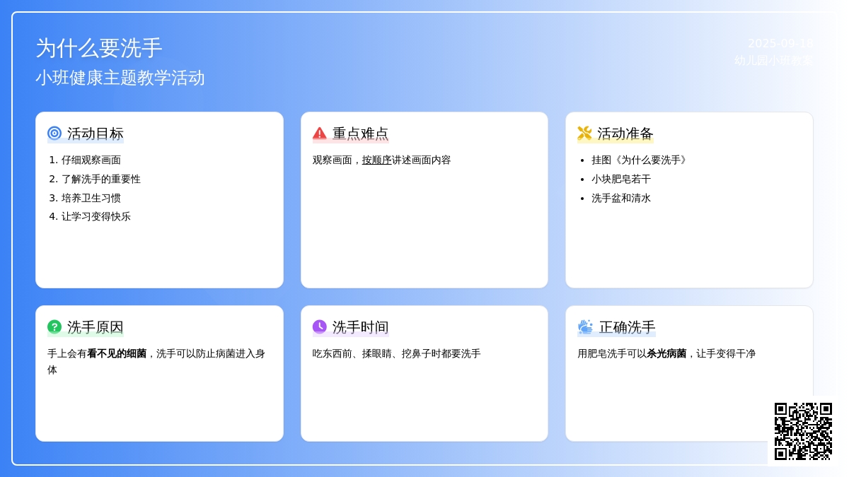 幼儿园小班教案《为什么要洗手》