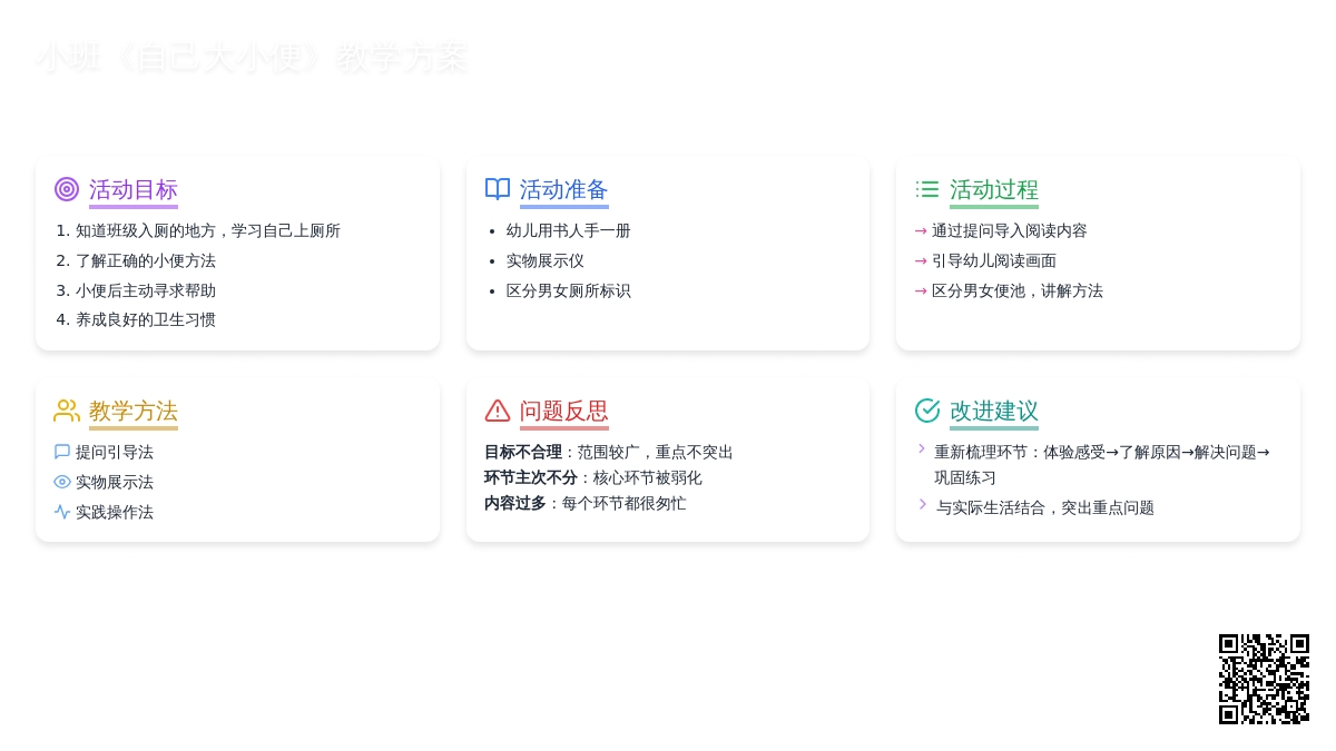 幼儿园小班教案《自己大小便》含反思