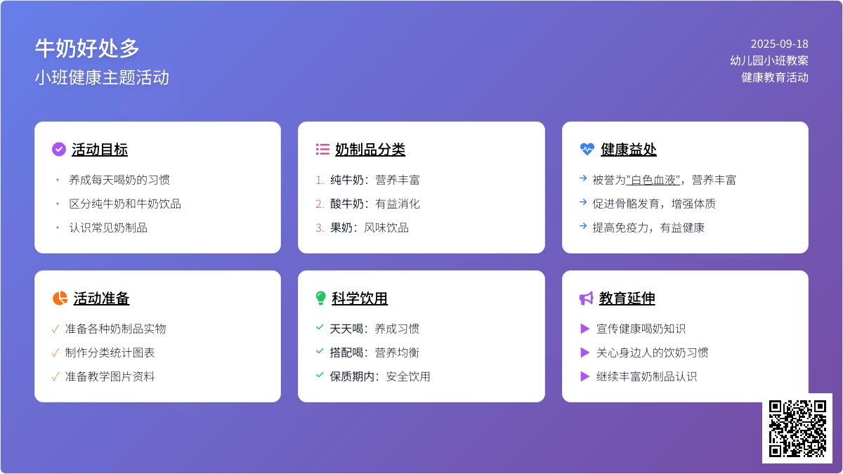 幼儿园小班教案《牛奶好处多》