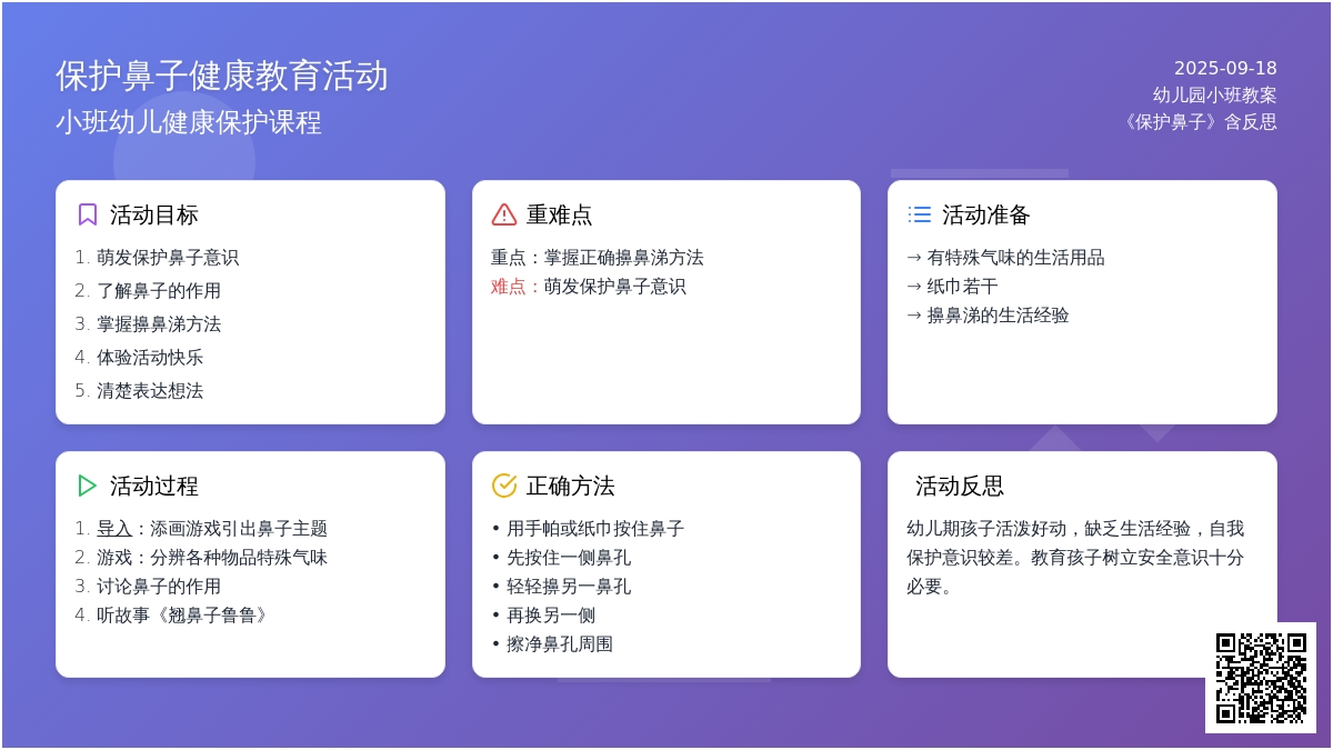 幼儿园小班教案《保护鼻子》含反思