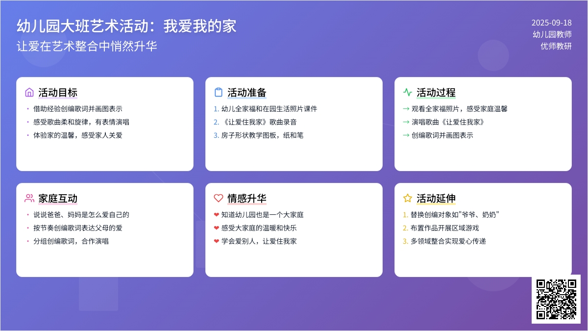 幼儿园大班艺术活动：我爱我的家