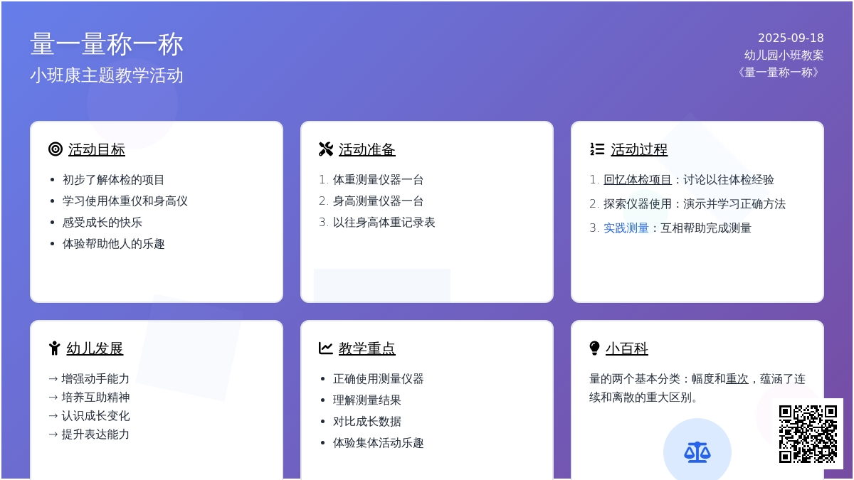 幼儿园小班教案《量一量称一称》