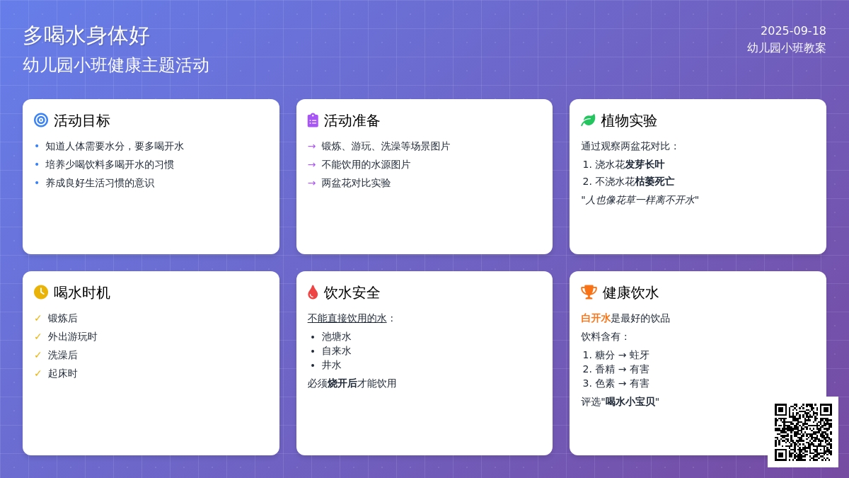 幼儿园小班教案《多喝水身体好》