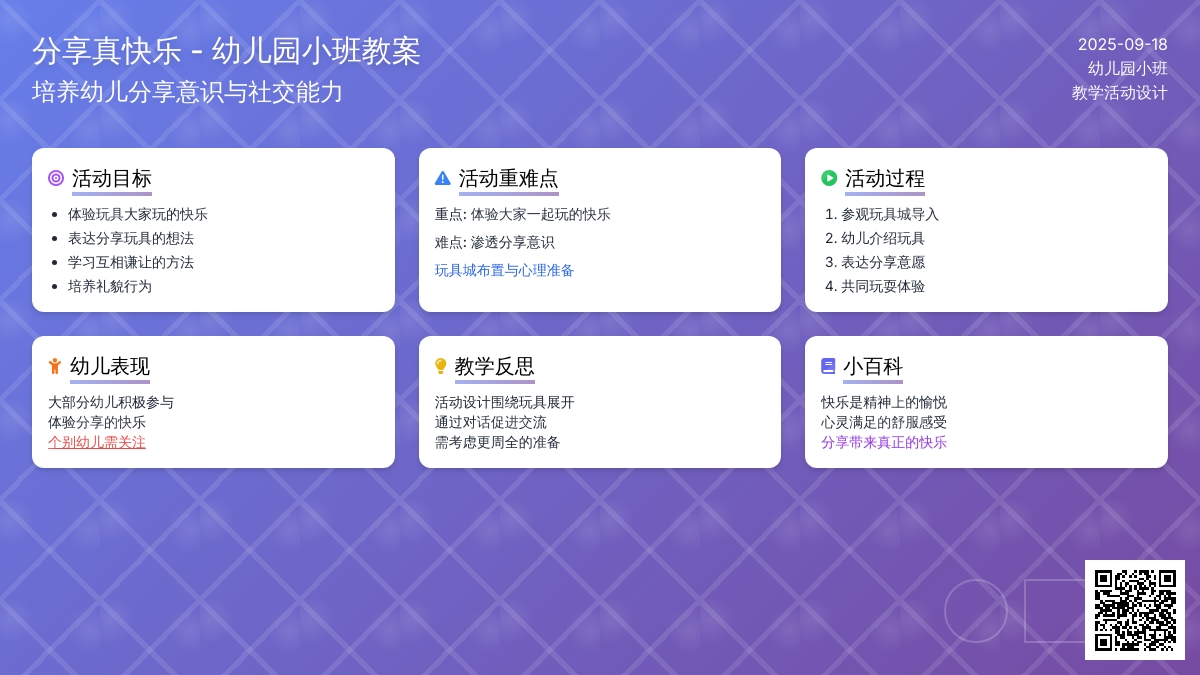幼儿园小班教案《分享真快乐》含反思