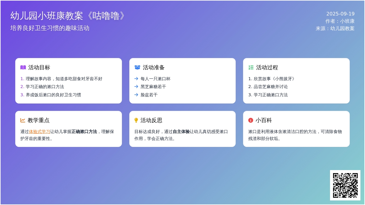 幼儿园小班健康教案《咕噜噜》含反思