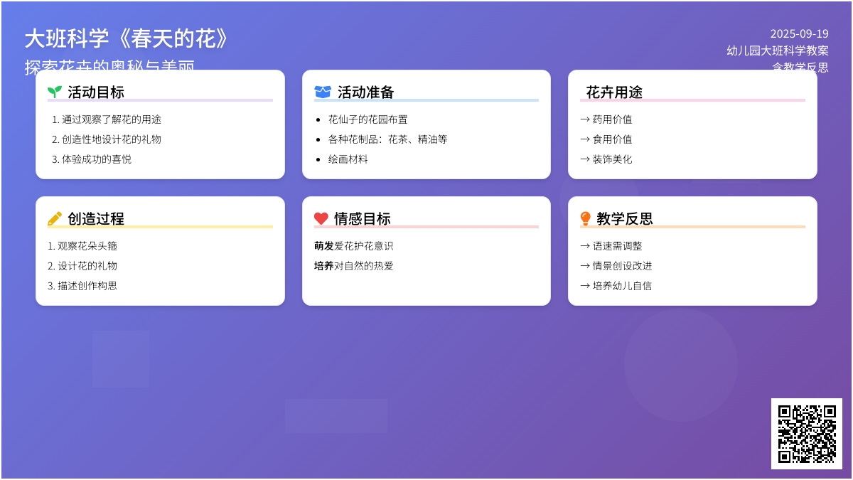幼儿园大班科学教案《春天的花》含反思