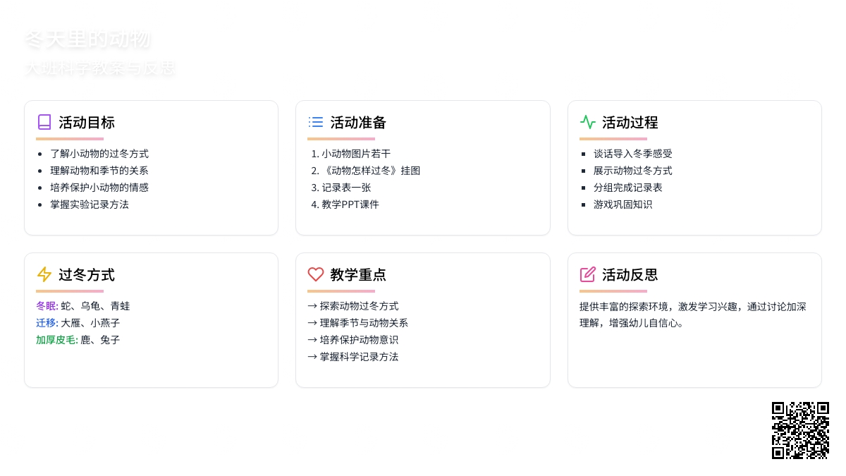 幼儿园大班科学教案《冬天里的动物》含反思