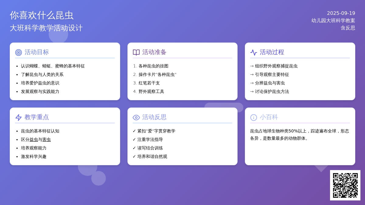 幼儿园大班科学教案《你喜欢什么昆虫》含反思