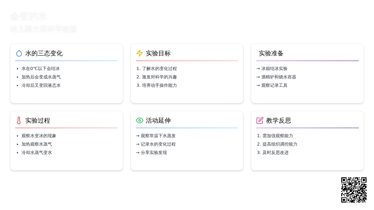 幼儿园大班科学教案《会变的水》含反思