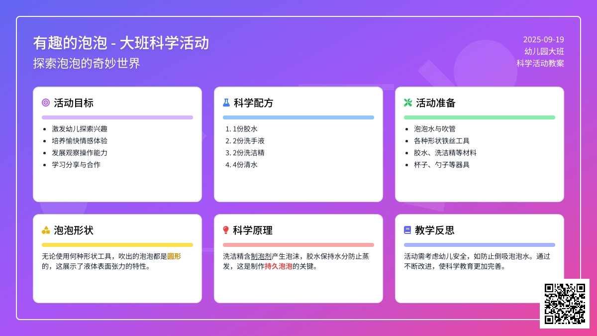 幼儿园大班科学活动教案《有趣的泡泡》含反思